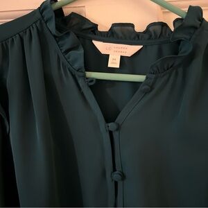 LC Lauren Conrad Deep Teal Button Blouse